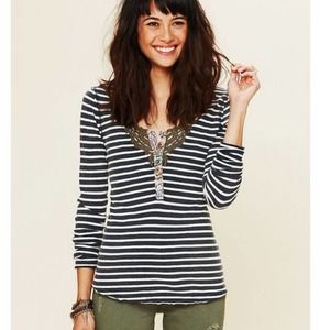 We The Free Call Back Striped Henley with Buttons